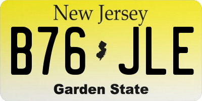 NJ license plate B76JLE