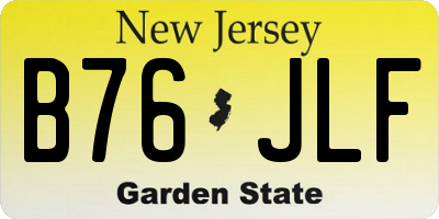 NJ license plate B76JLF