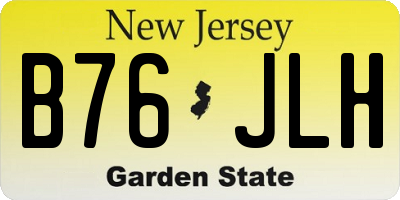 NJ license plate B76JLH