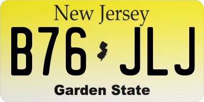 NJ license plate B76JLJ
