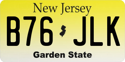 NJ license plate B76JLK