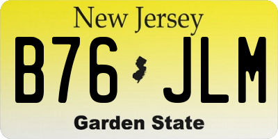 NJ license plate B76JLM