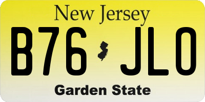 NJ license plate B76JLO