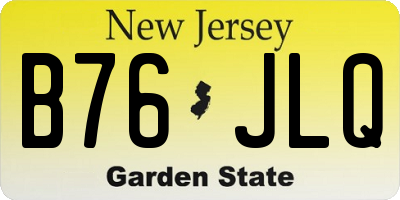 NJ license plate B76JLQ