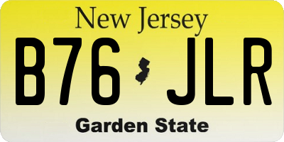 NJ license plate B76JLR