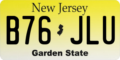 NJ license plate B76JLU