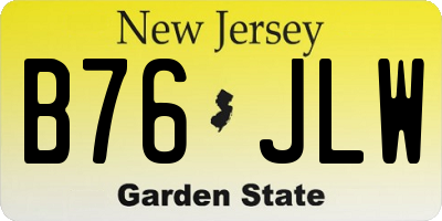 NJ license plate B76JLW