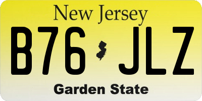 NJ license plate B76JLZ