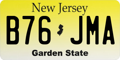 NJ license plate B76JMA