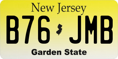 NJ license plate B76JMB