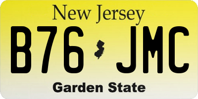 NJ license plate B76JMC