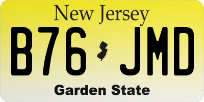 NJ license plate B76JMD