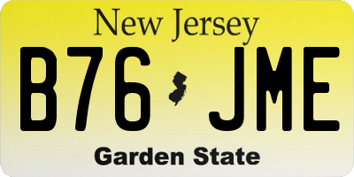 NJ license plate B76JME