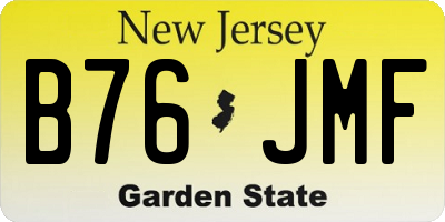 NJ license plate B76JMF