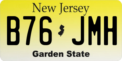 NJ license plate B76JMH