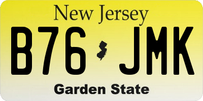 NJ license plate B76JMK