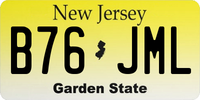 NJ license plate B76JML