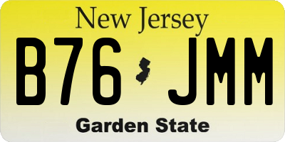 NJ license plate B76JMM