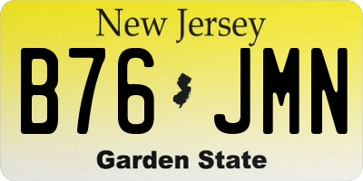 NJ license plate B76JMN