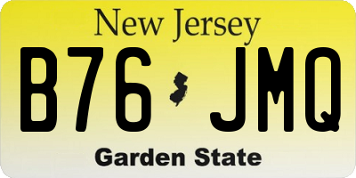 NJ license plate B76JMQ