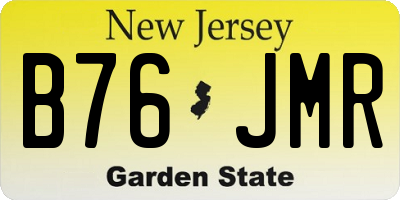 NJ license plate B76JMR