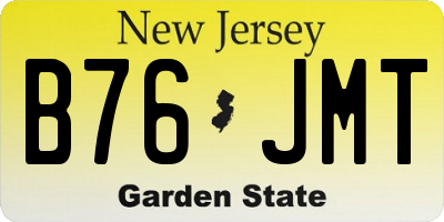 NJ license plate B76JMT