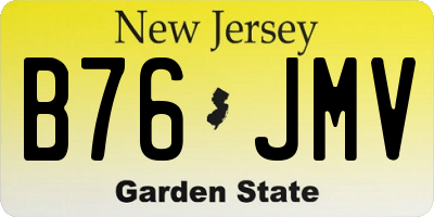 NJ license plate B76JMV