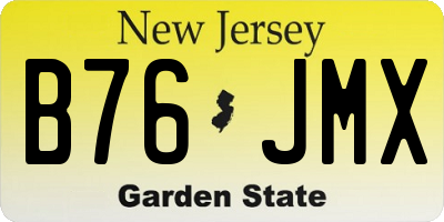 NJ license plate B76JMX