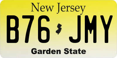NJ license plate B76JMY