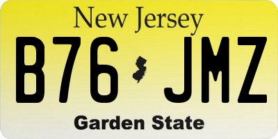 NJ license plate B76JMZ