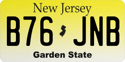 NJ license plate B76JNB