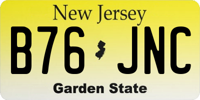 NJ license plate B76JNC