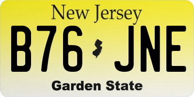 NJ license plate B76JNE