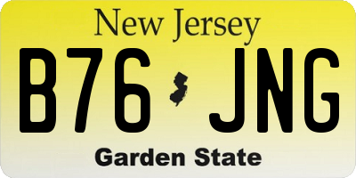 NJ license plate B76JNG