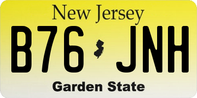 NJ license plate B76JNH