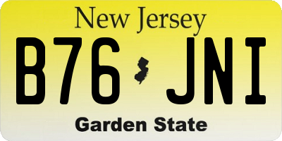 NJ license plate B76JNI