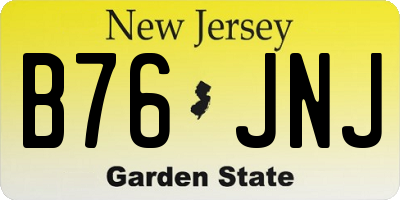 NJ license plate B76JNJ