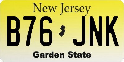 NJ license plate B76JNK