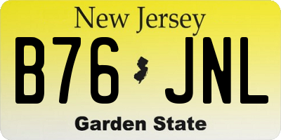NJ license plate B76JNL