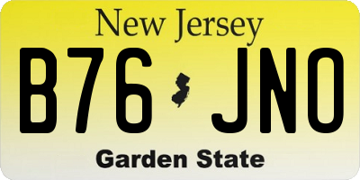 NJ license plate B76JNO