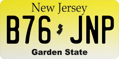 NJ license plate B76JNP