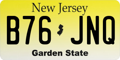 NJ license plate B76JNQ