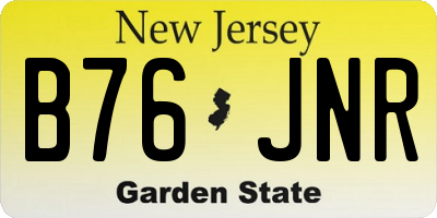 NJ license plate B76JNR