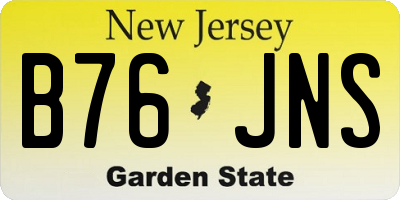 NJ license plate B76JNS