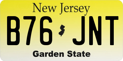 NJ license plate B76JNT