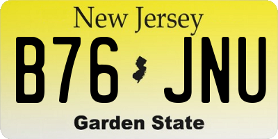 NJ license plate B76JNU