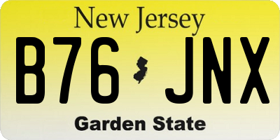 NJ license plate B76JNX