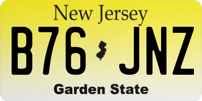 NJ license plate B76JNZ