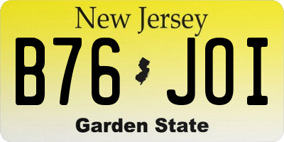 NJ license plate B76JOI