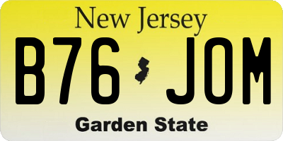 NJ license plate B76JOM